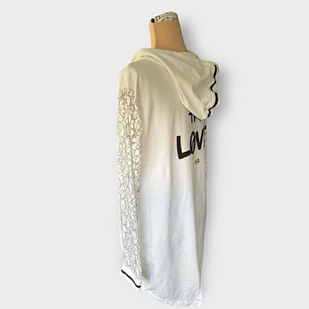 Vintage Esqualo Women’s Small White Embroidered Full Zip Jacket Coat Hooded - Picture 8 of 16